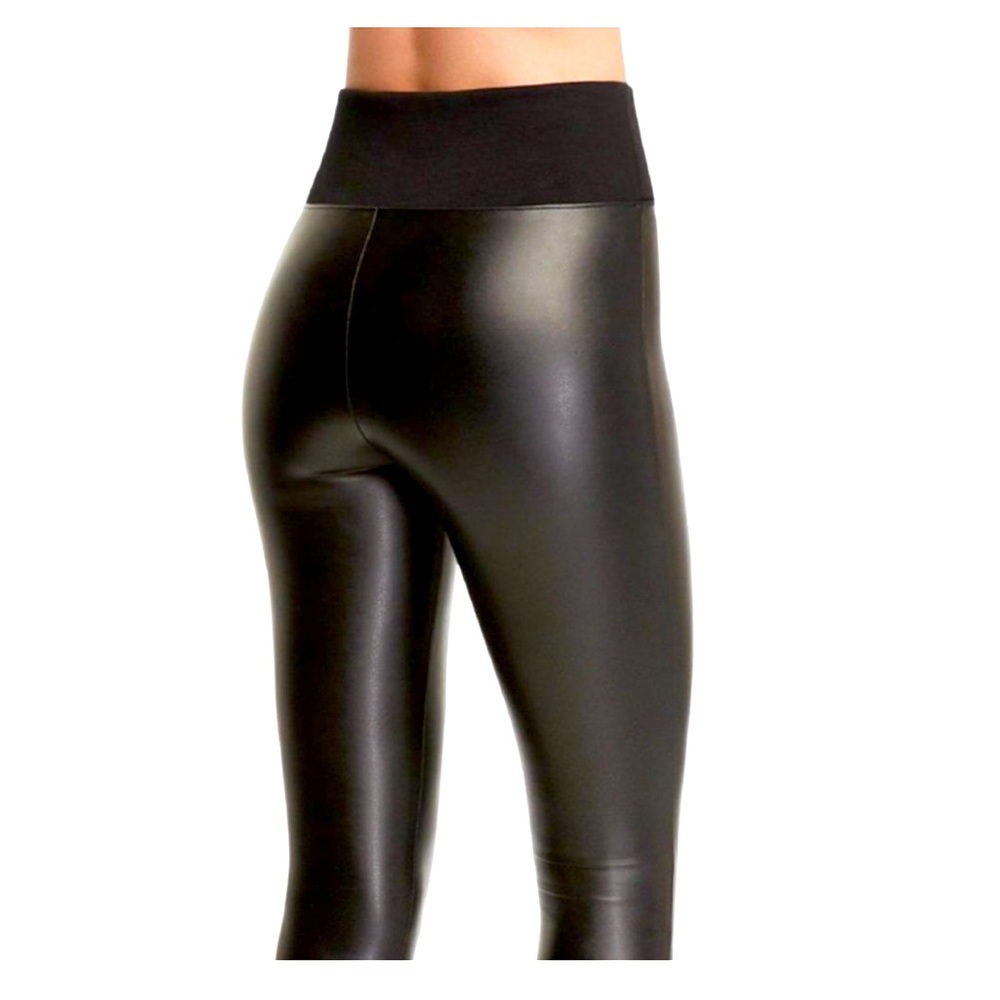 NEW Assets Spanx Faux Leather Shaping Leggings Women's XL